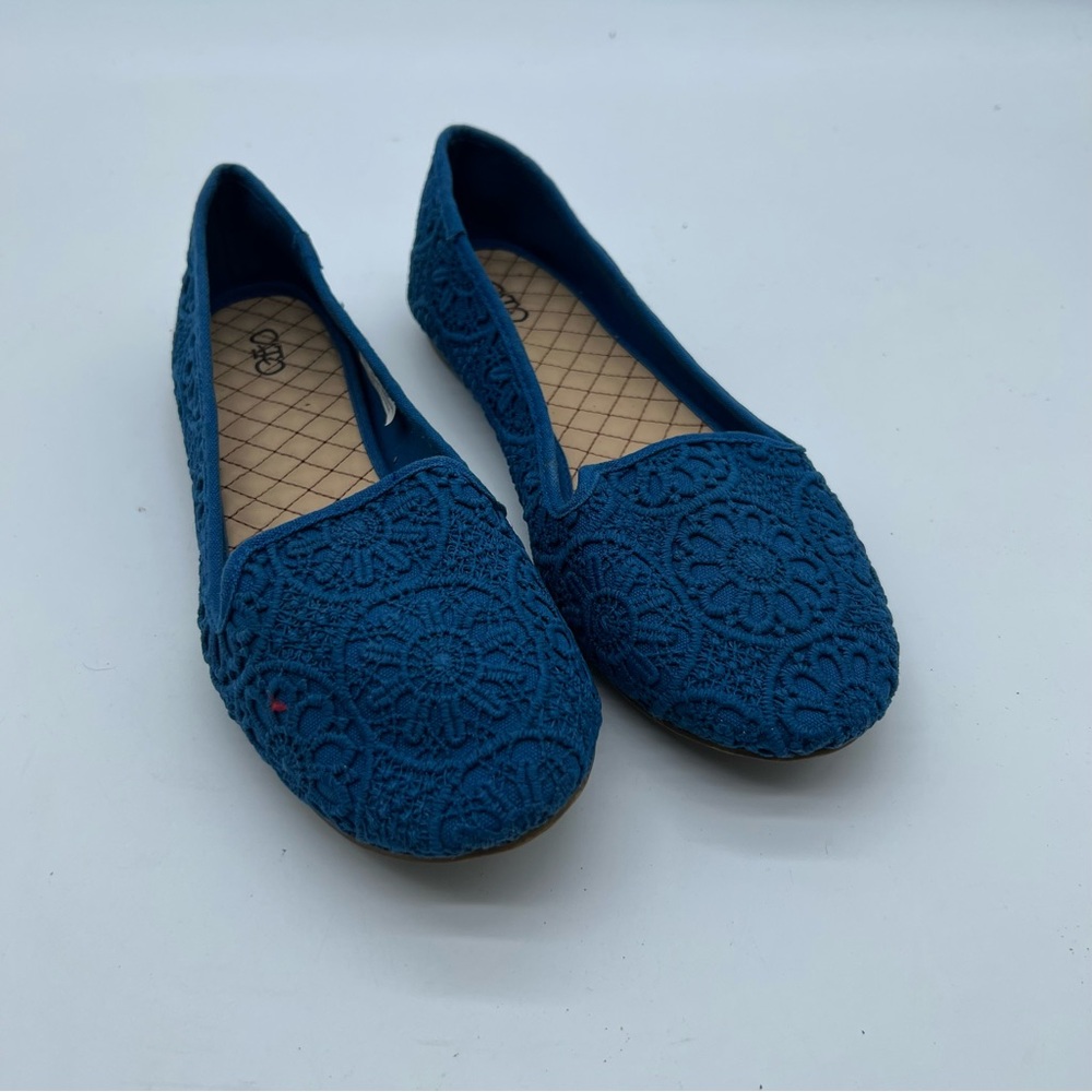 Cato Teal Crochet‎ Women's Flats